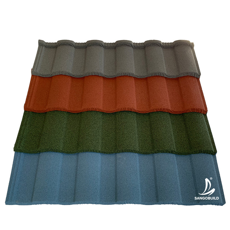 India Hotsale CE certify Roof Tiles Roman/Rainbow Roofing Sheet Stone Coated Metal Roof Tiles