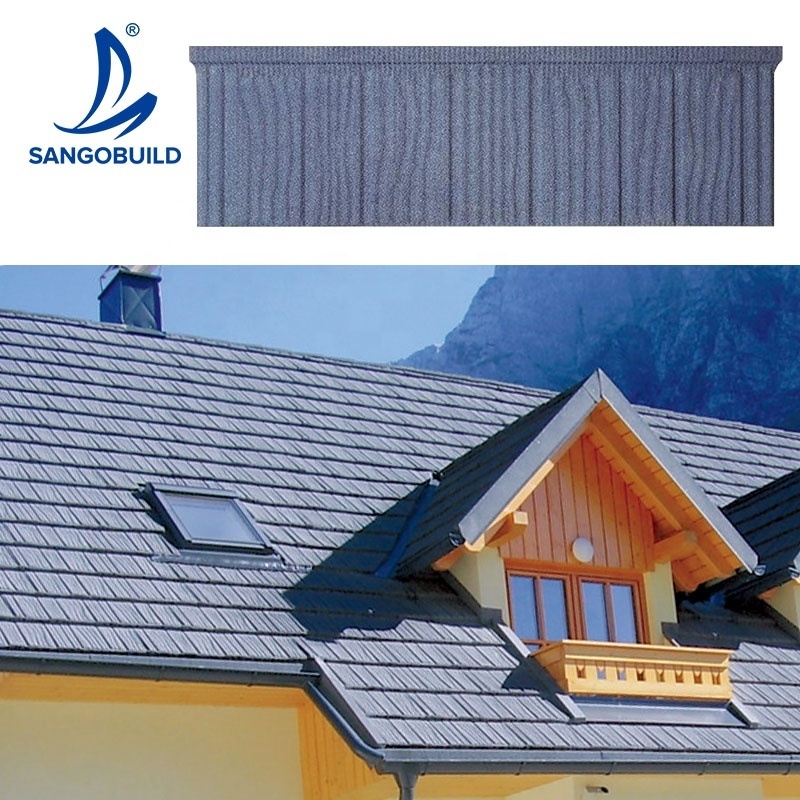 A Class Wind Proof Roof Tile Shingles Manufacturer French Guiana Bond Stone Coated Roofing Tile