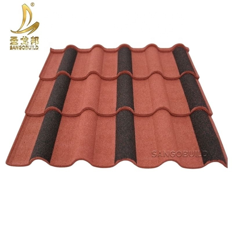 waterproof roofing sheet 0.45 mm golan tile high arch stone coated roofing metal tile for building roofing materials