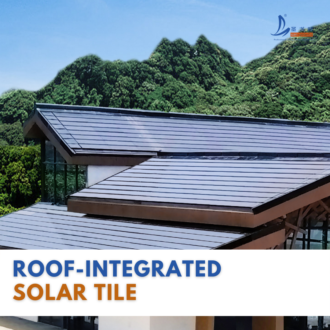 Solar Roof Tile 87W Thin Film Photovoltaic Power Generates Energy System Double Glass Panel BIPV Solar Roof Tiles