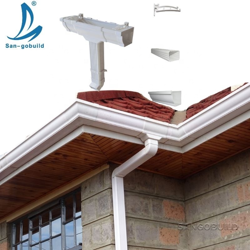 Downpipes and Accessories PVC Rain Water Collector White Black Brown Gutters For Kenya Tanzania Ghana Thailand