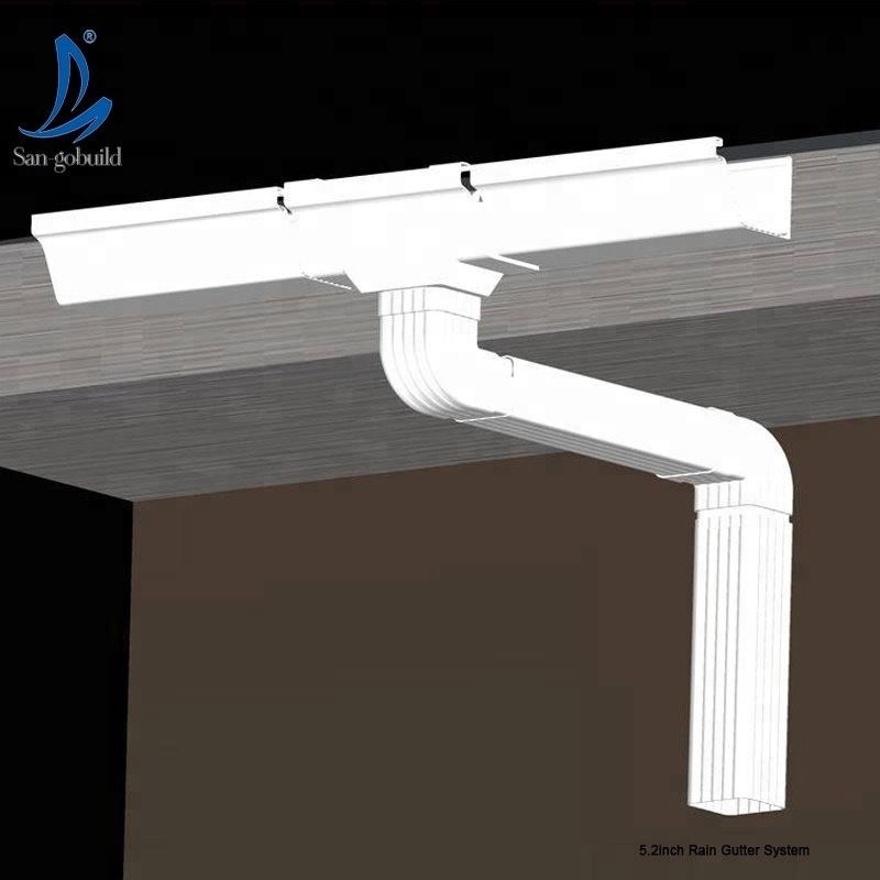 Factory PVC rain water collector gutter in roofing sheets gutter downspout extensions pvc gutter fittings