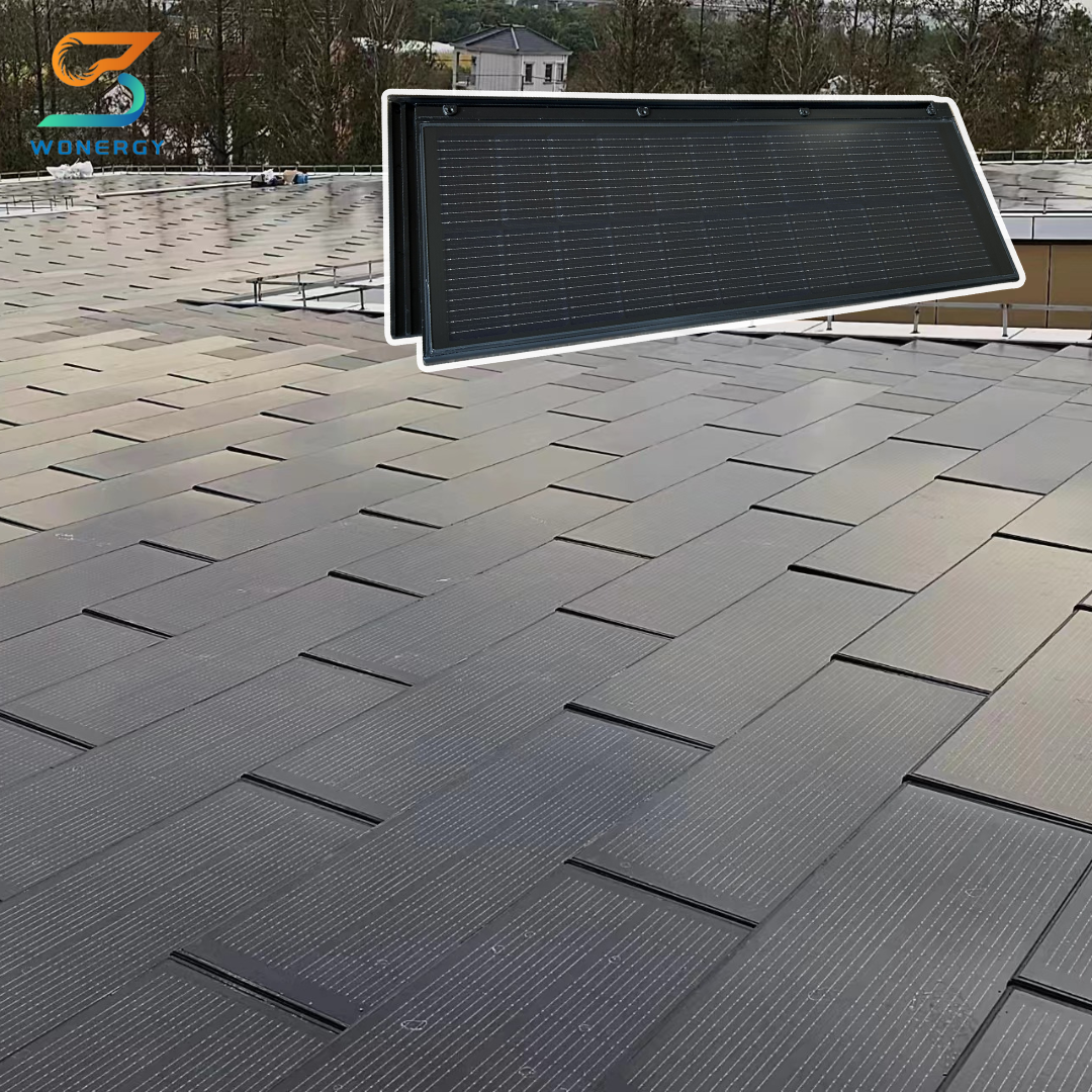 Flat Solar Roof Photovoltaic Solar Dachziegel Panel In The Shape Of Tiles Panneaux Solaires