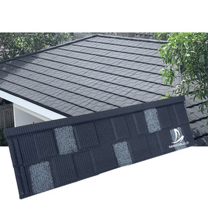 Color Metal Roofing Sheet, Philippines 0.45mm Anti-fade Cheap Corrugated Milano Tile Stone Coated Metal building tile