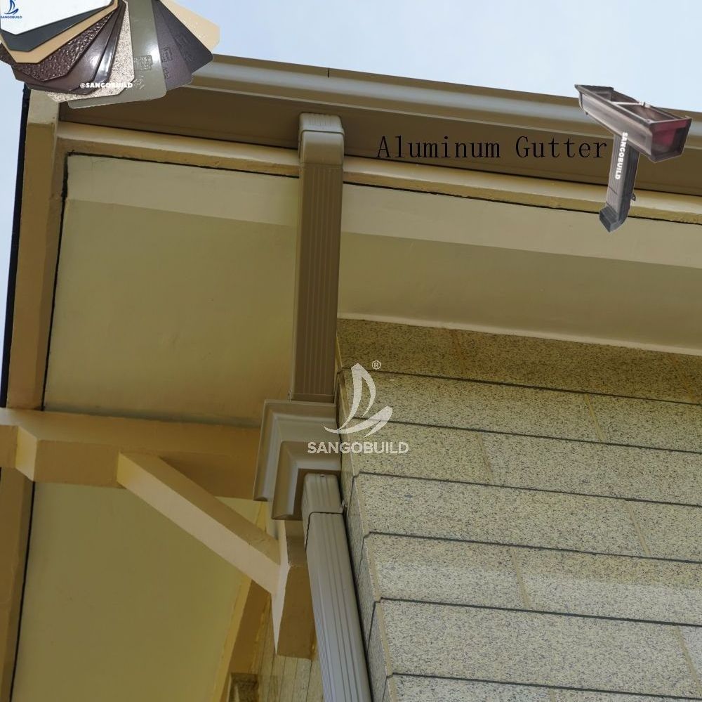 Philippines Price of roof gutter  Rectangular 5 inch gutter cellpad aluminium stainless steel gutters