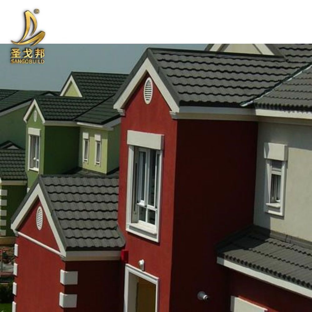 Ghana Milano Eurotile Stone Coated Roof Tile Roofing Sheet Cheap Euro Tile Steel Stone Coated Roofing Tile