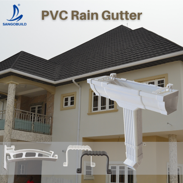 Nigeria Roofing Materials Plastic Waterproof PVC Water Rain Roof Gutter Downspout Drainage System