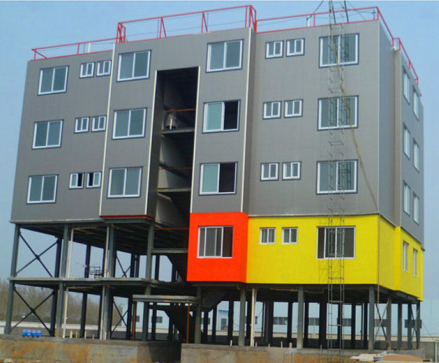 Steel Structure High Building 5 Stories Prefab Apartment House