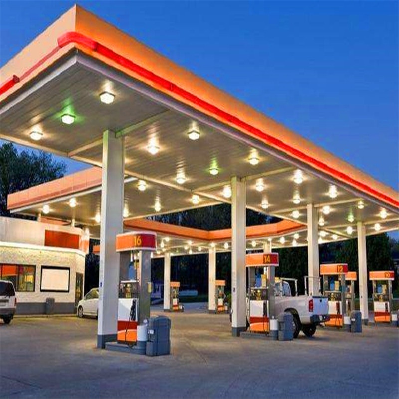 Pre-build Steel Structure Gas Station Canopy for Sale Prefabricated Warehouse Metal Shed Building