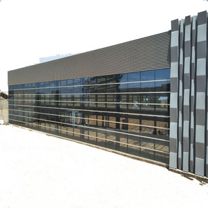 Prefabricated glass curtain wall fast build modern design steel structure office construction small warehouse