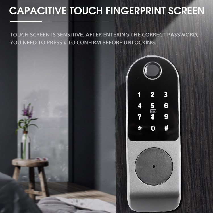 Easy Management RFID App WIFI Card Fingerprint Security Anti-theft Digital Code Durable Smart Rim Door Lock Smart Remote Control