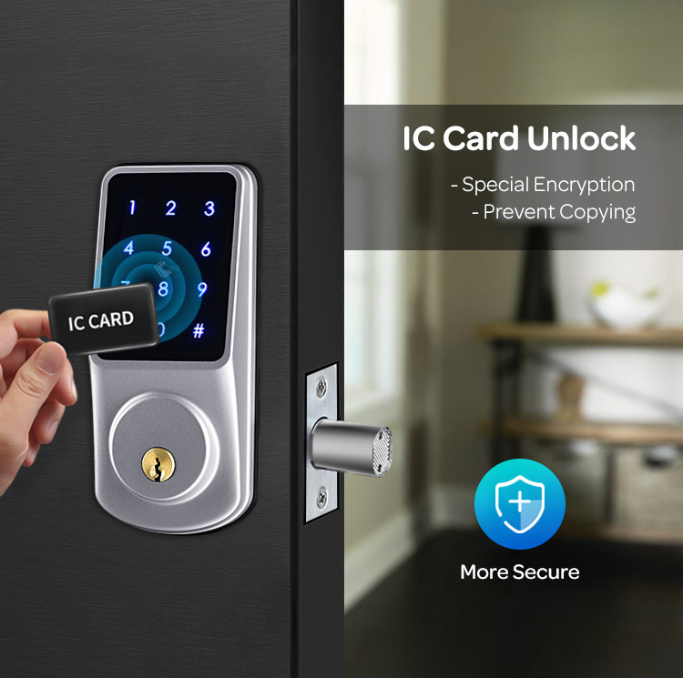 Tuya Lock App Lock RFID Card Smart Touch Screen Keypad Dead Bolt Latch Electric Keyless door locks