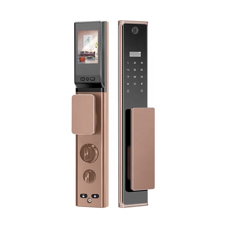 2022 Smart Biometric Fingerprint Door Lock Security Door Lock With Camera Door Key Card Locks