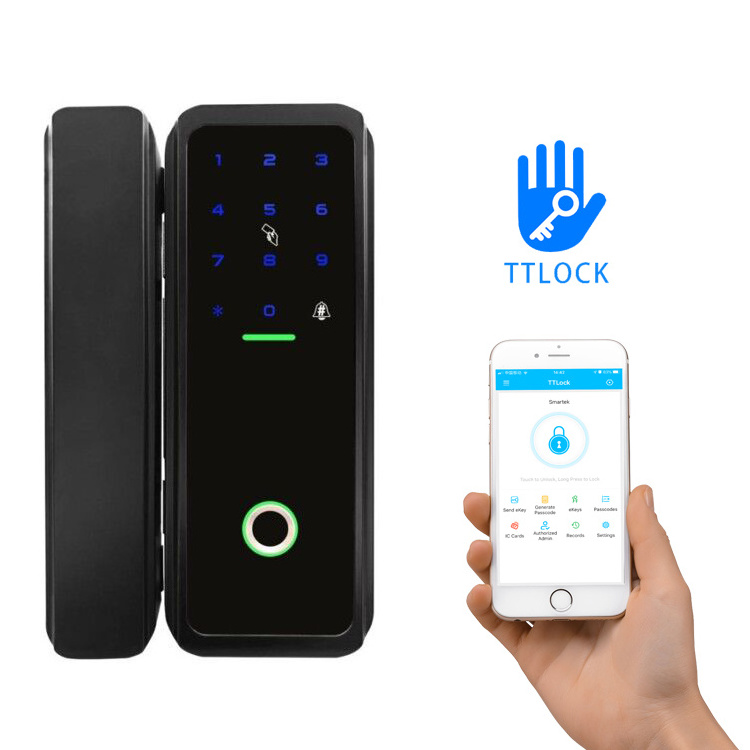 App Controlled Locker  Glass Door Lock Fingerprint TT Lock Smart Door Lock for Glass Door