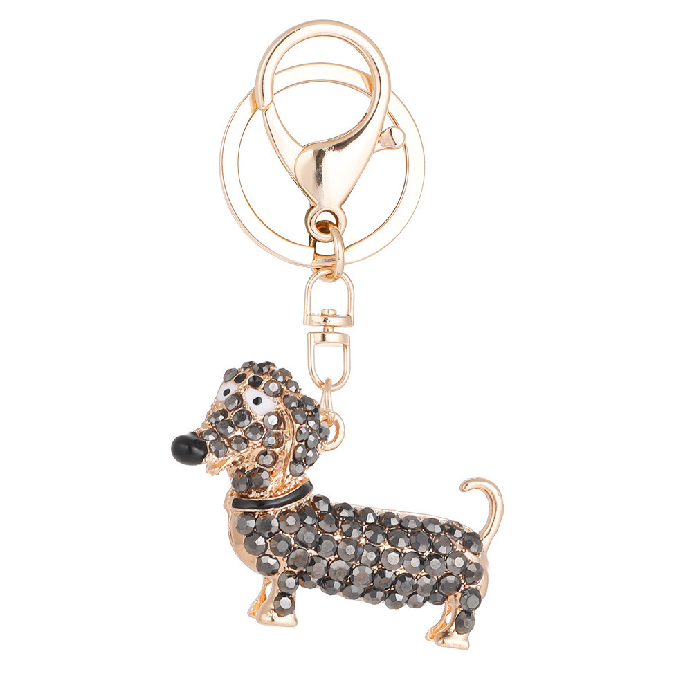 Exquisite Cute Dachshund Puppy Key Ring Dachshund Dog Keychain Key Ring Jewelry for Room Cellphone Backpack