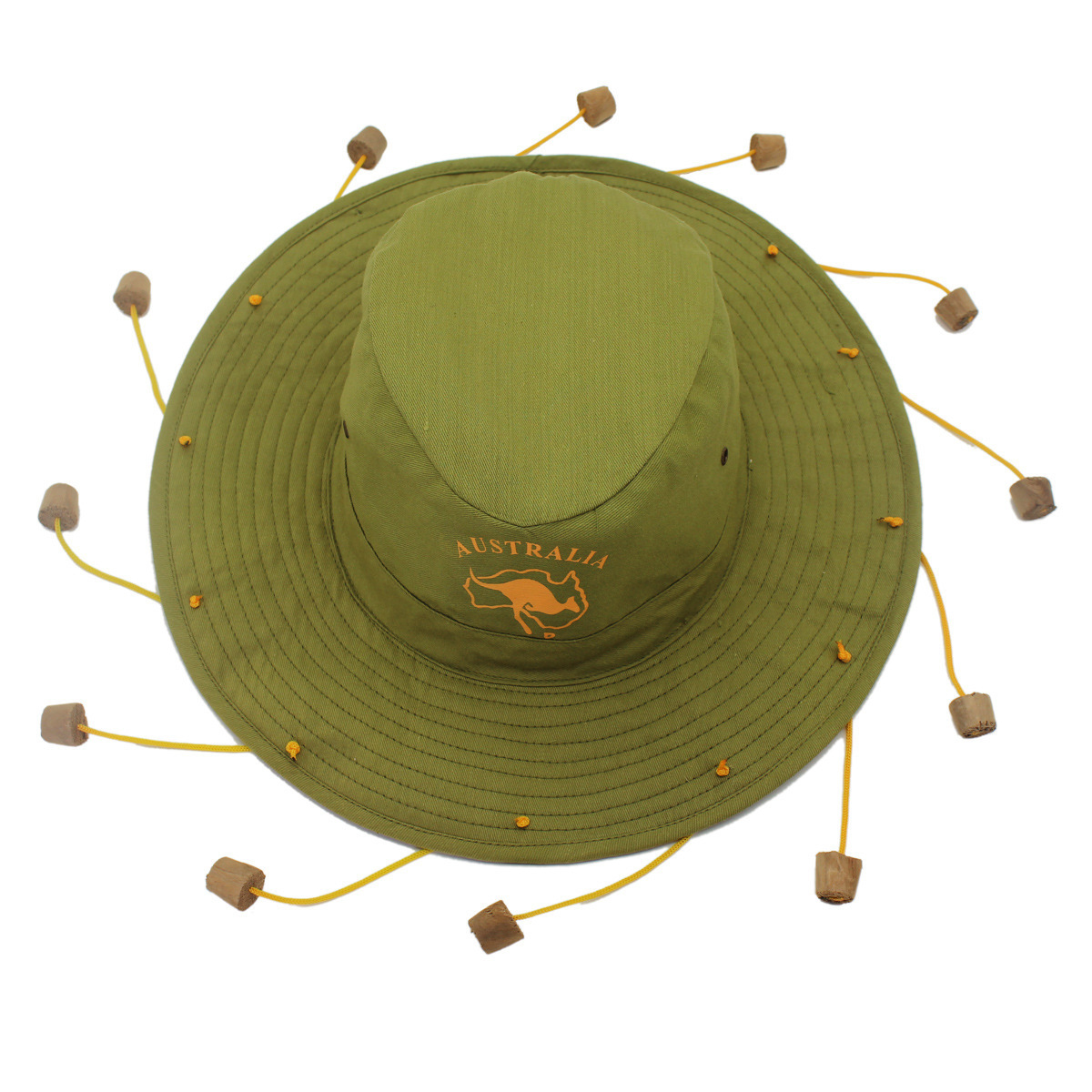 New Arrival Fisherman Bucket Hat With Wooden Cork Pendant Aussie Fancy Dress Cork Hat Uv Sun Protection Wide Brim Hats