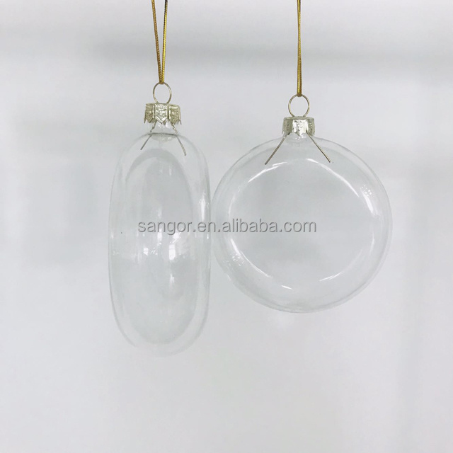 Customized Logo Flat Christmas Ball Ornament