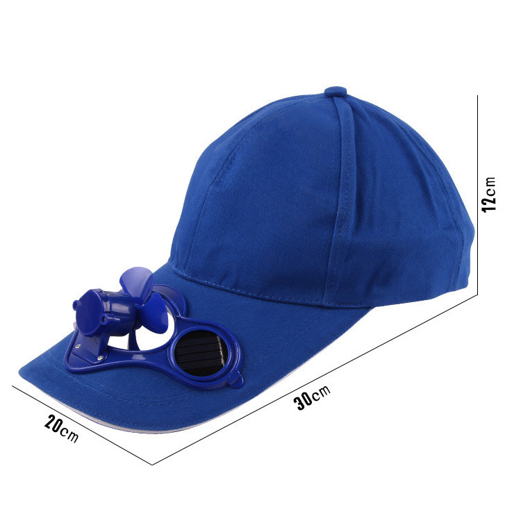 Wholesale Summer Outdoor Sport Hat Solar Sun Power Cool Fan Hat Promotional Custom Logo Cotton Baseball Cap With Fan