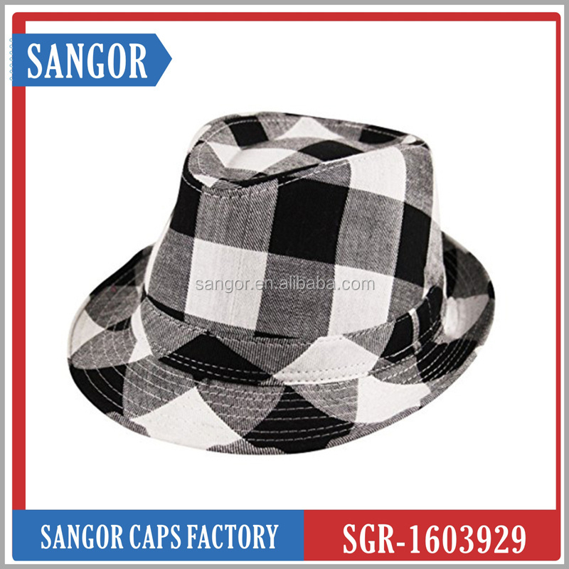 2016 Custom Tartan Lumberjack Checked Trilby Fedora Hats Wholesale