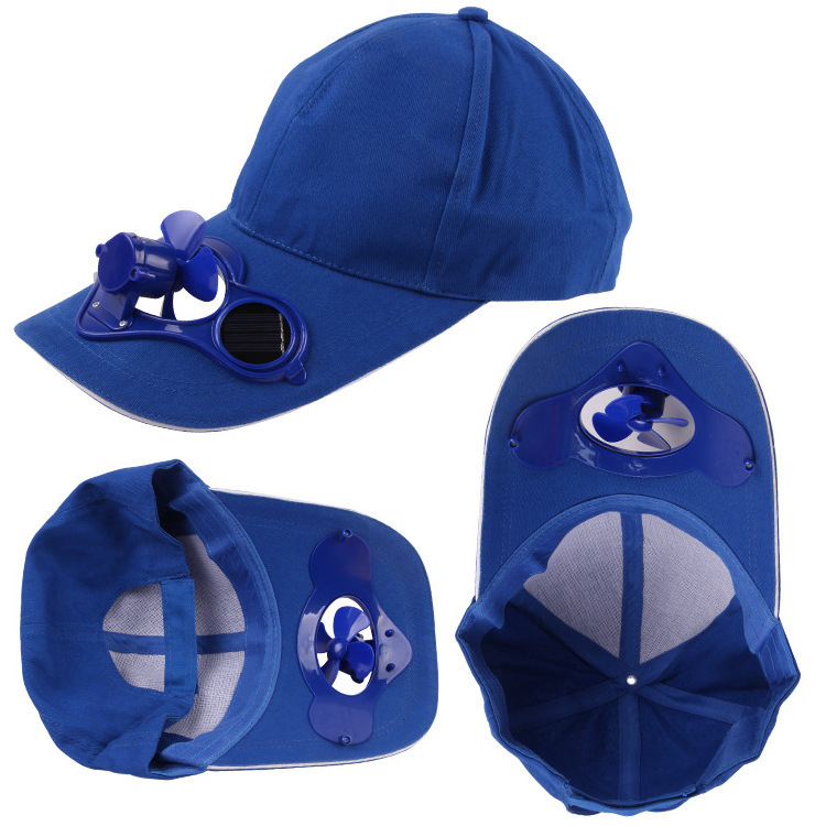 Wholesale Summer Outdoor Sport Hat Solar Sun Power Cool Fan Hat Promotional Custom Logo Cotton Baseball Cap With Fan