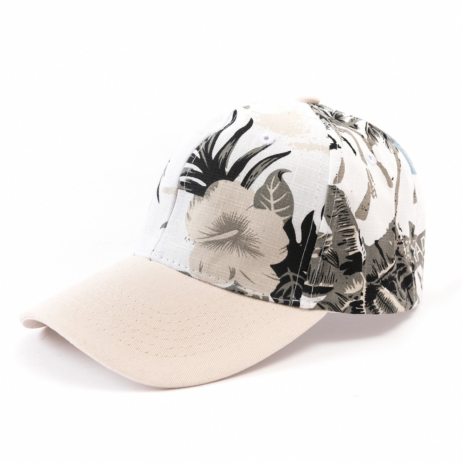 2024 New Tropical Style Graffiti Printing 6 Panel Baseball Caps Versatile Printing Outdoor Sports Dad Hat Baseball Caps