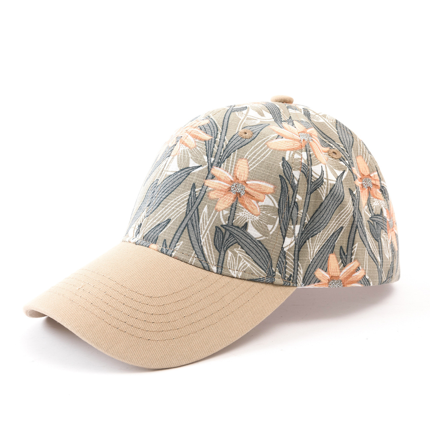 2024 New Tropical Style Graffiti Printing 6 Panel Baseball Caps Versatile Printing Outdoor Sports Dad Hat Baseball Caps