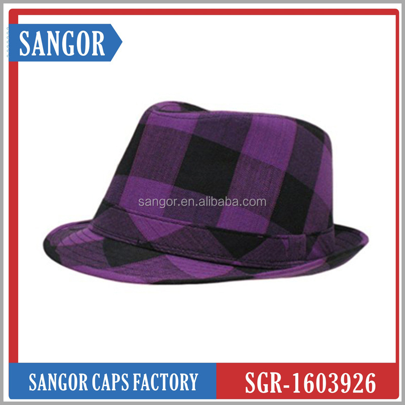 2016 Custom Tartan Lumberjack Checked Trilby Fedora Hats Wholesale