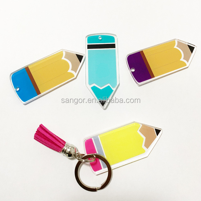 Personalized Teachers' Day Acrylic Pencil Keychains