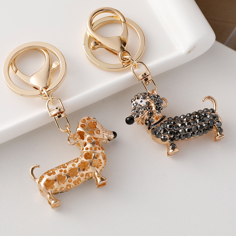 Exquisite Cute Dachshund Puppy Key Ring Dachshund Dog Keychain Key Ring Jewelry for Room Cellphone Backpack