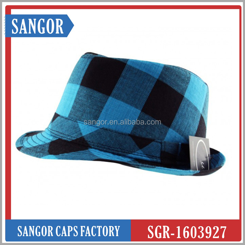 2016 Custom Tartan Lumberjack Checked Trilby Fedora Hats Wholesale