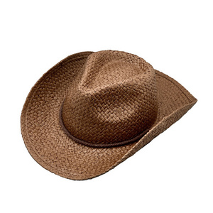 Custom High Quality Unisex Straw Fedora Hats Mexico Men Women Summer Sun Beach Western Style Cowboy Straw Hat