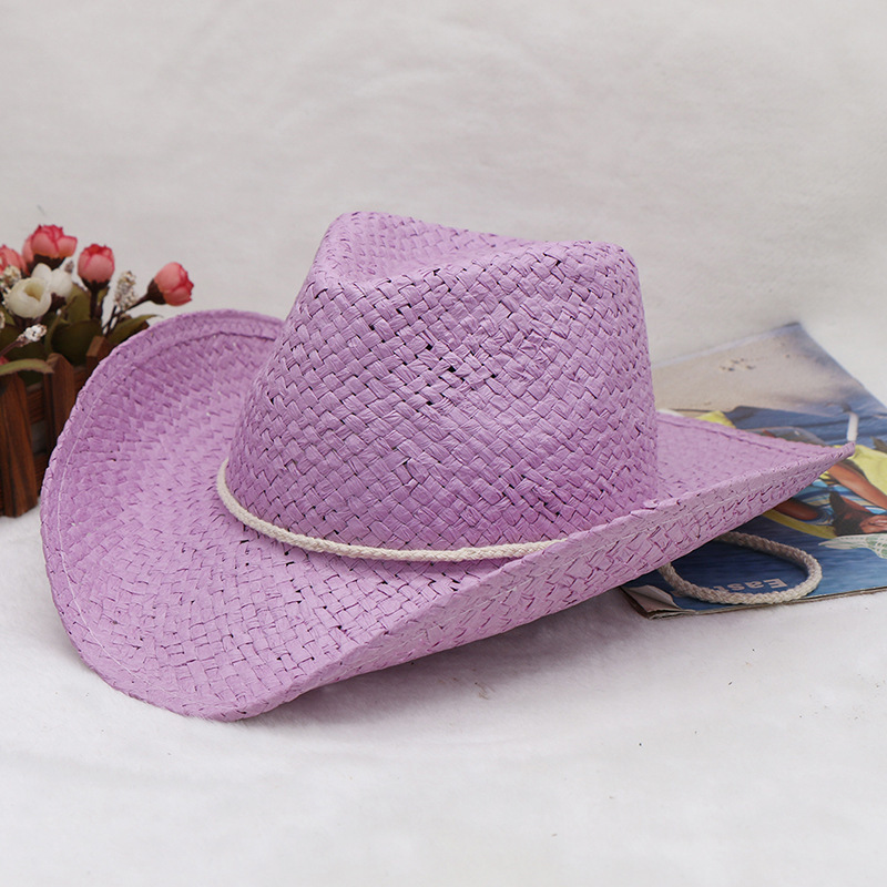 Custom High Quality Unisex Straw Fedora Hats Mexico Men Women Summer Sun Beach Western Style Cowboy Straw Hat