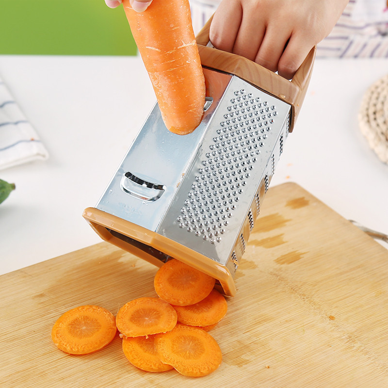 Stainless Steel Grater 6-Sides Non-Slip Base Kitchen Cheese Grater  Stainless Steel Vegetable Shredder For Kitchen