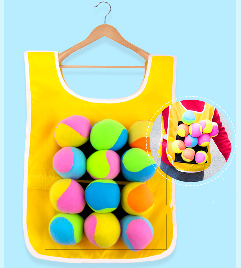 Children Kids Sticky Jersey Vest Sticky Ball Sensory Training Throwing Sticky Cake Outdoor Dodge Ball Toy Sticky Ball Vest