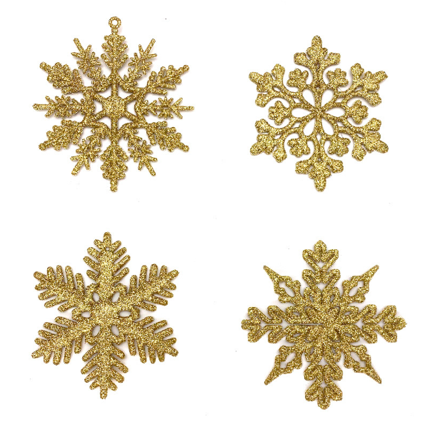 Glitter Snowflake Ornaments Plastic Christmas Glitter Snowflake Winter Wonderland Christmas Tree Decorations