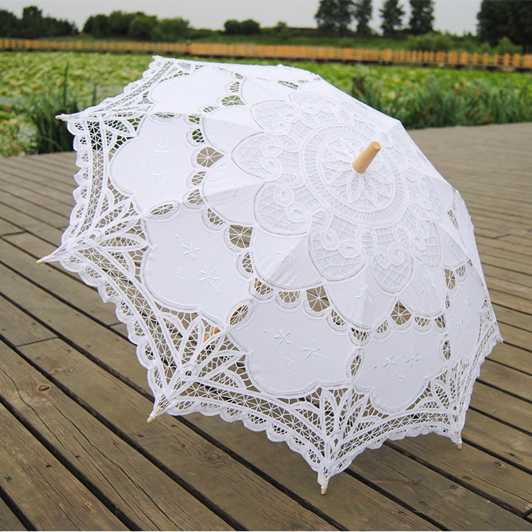 Wedding Large Lace Umbrellas Bridal Parasol Handmade Lace Umbrella For Wedding Photography Dance Wedding Umbrella