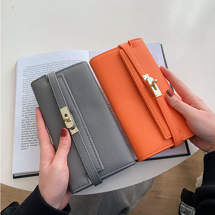 New Women's Long Triple Fold Flip Wallets Pu Purse Ladies Card Holder Cash Envelope Pocket Handbags Wallet