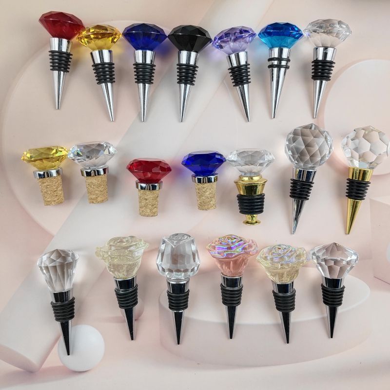 Wine Stoppers Crystal Wine and Beverage Bottle Stopper Diamond Decorative Wine Bottle Stopper