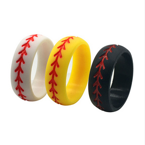 New Silicone Ring Custom Sports-Style Softball Baseball Couples Valentine's Day Silicone Ring