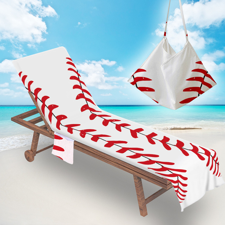 Fashion European American Summer Beach Chair Cover Factory Custom Sports Baseball Football Series Beach Towel Chair Cover