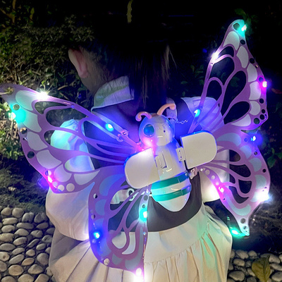 LED Light Glowing Electric Butterfly Wings Girls Dress Up Light Up Fairy Wings for Kids