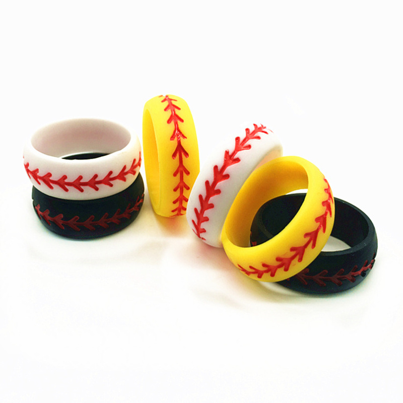 New Silicone Ring Custom Sports-Style Softball Baseball Couples Valentine's Day Silicone Ring