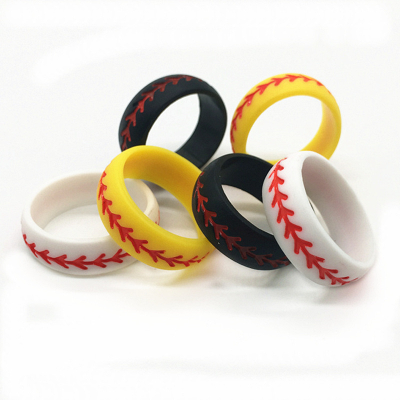 New Silicone Ring Custom Sports-Style Softball Baseball Couples Valentine's Day Silicone Ring