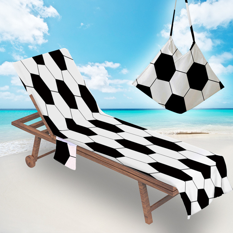 Fashion European American Summer Beach Chair Cover Factory Custom Sports Baseball Football Series Beach Towel Chair Cover