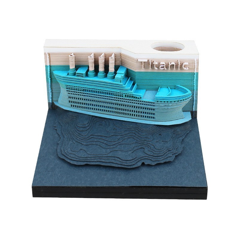 2023 New Product 3D Memo Pad Art Paper Three-dimensional Castle Ship Tree Creative Luxury Business Gifts Sticky Notes