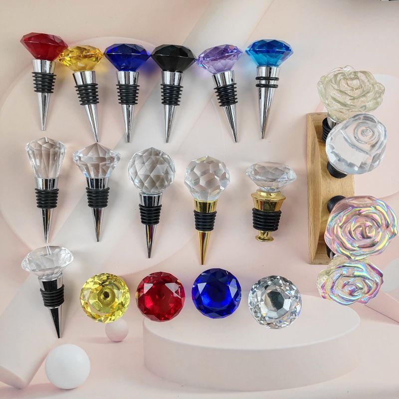 Wine Stoppers Crystal Wine and Beverage Bottle Stopper Diamond Decorative Wine Bottle Stopper