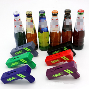 Creative Design Firing Cap Gun Beer Opener Custom Logo ABS Plastic Toy Party Bottle Opener Cap Gun Shooting Toy