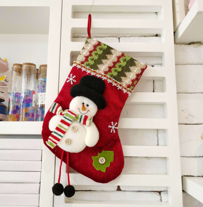 Santa Stocking Sock Candy Bags Christmas Tree Ornaments Pendants Gift Bag for Children Fireplace Hanging Decorations