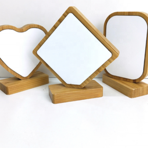 Wholesale Double-side Sublimation Blank Heart Shape Picture Frame Bamboo Photo Frame