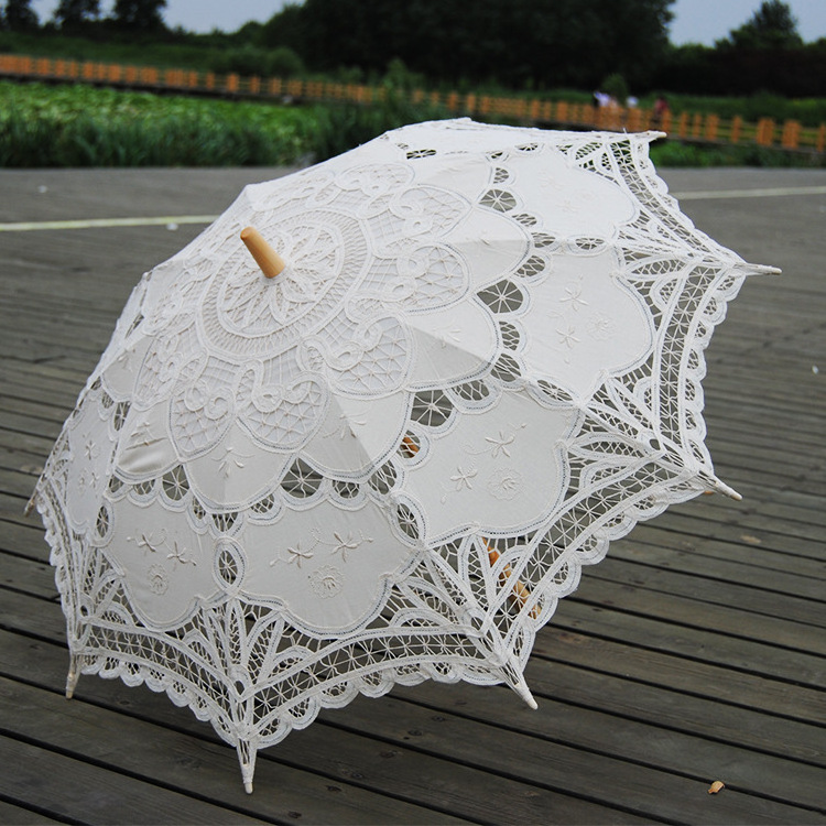 Wedding Large Lace Umbrellas Bridal Parasol Handmade Lace Umbrella For Wedding Photography Dance Wedding Umbrella